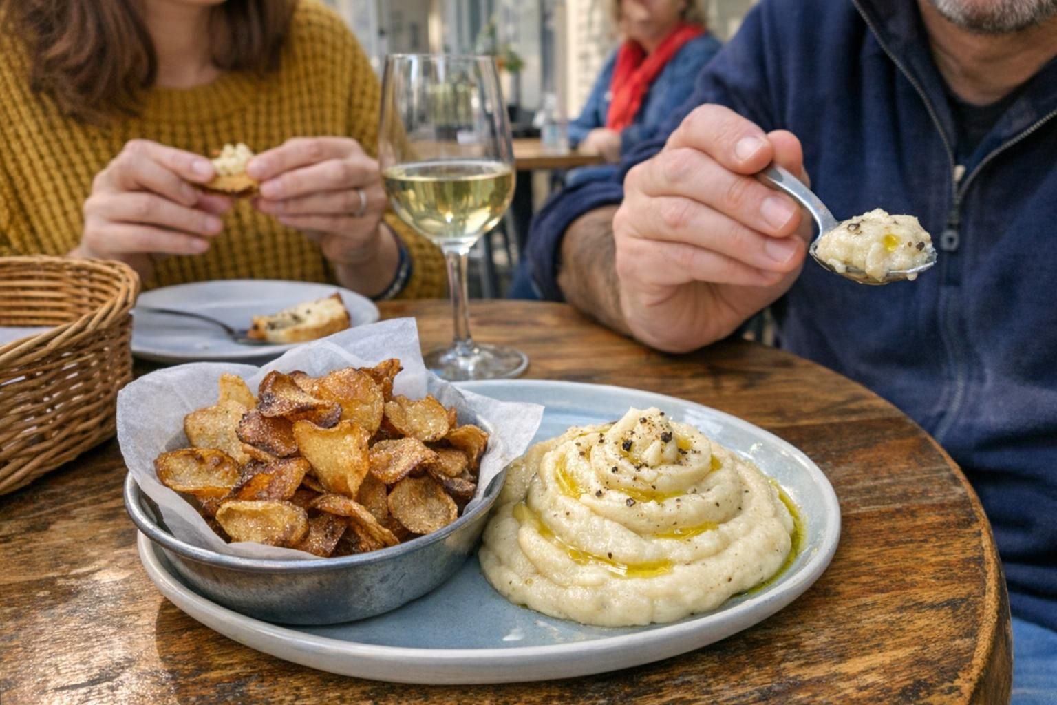 Duo de topinambour : chips et mousseline, 5 haltes d’hiver