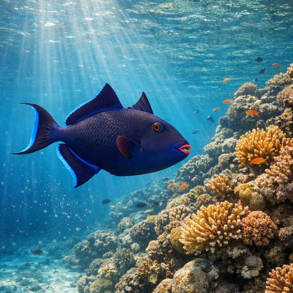 Le Baliste dents rouges est-il le poisson qui mord les baigneurs ?