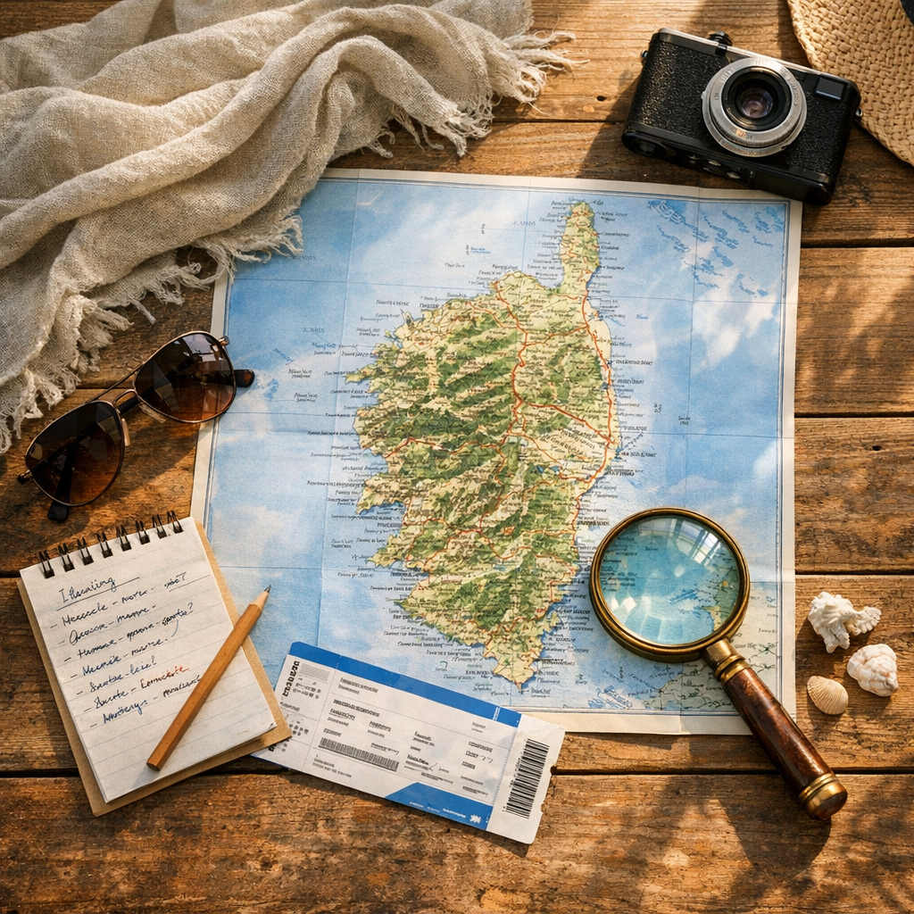 La Carte de la Corse détaillée : Plan, routes et sites touristiques