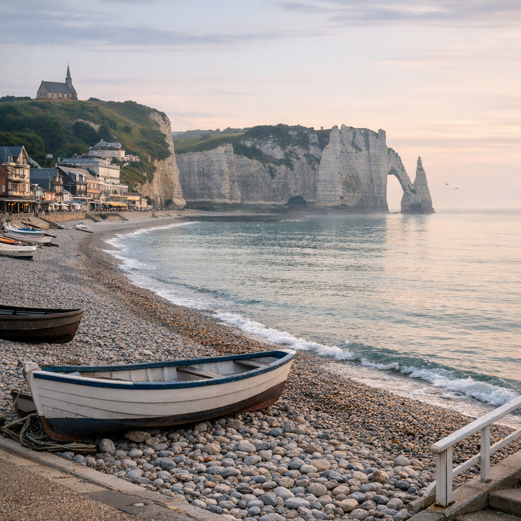 À Étretat, la ville respire au rythme des falaises