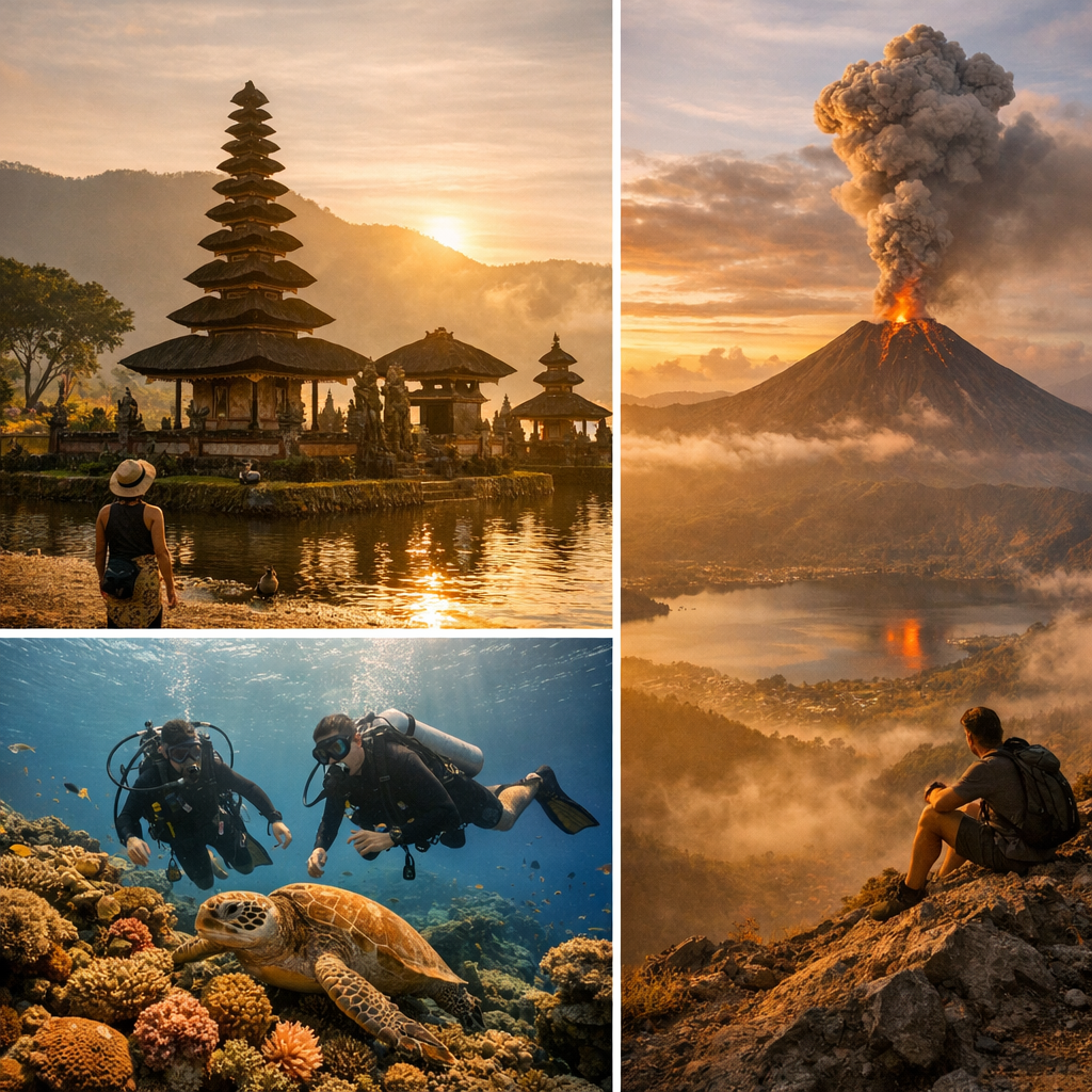 Activités et sites incontournables en août : temples, plongée, volcans… mais à la bonne heure