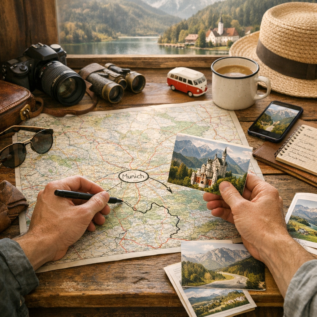 Construire son itinéraire de voyage dans la région&nbsp;: Munich, Alpes et routes lentes