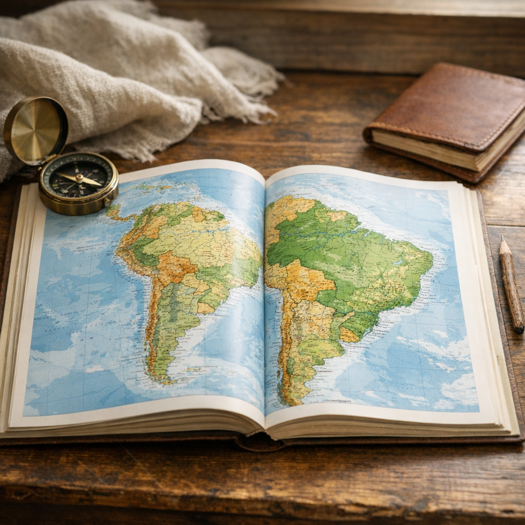 Le Brésil sur la Carte du monde se lit en trois repères