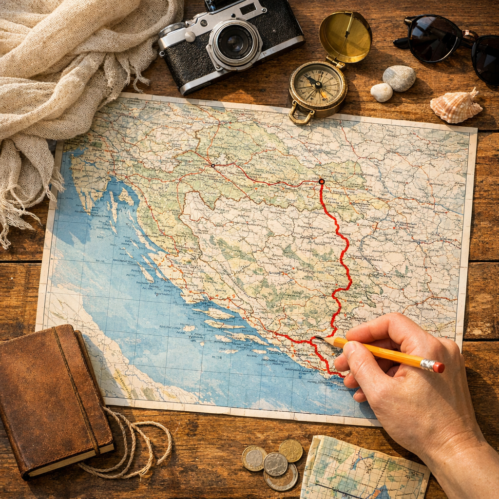 La Carte de Croatie situe les régions, les routes et les îles