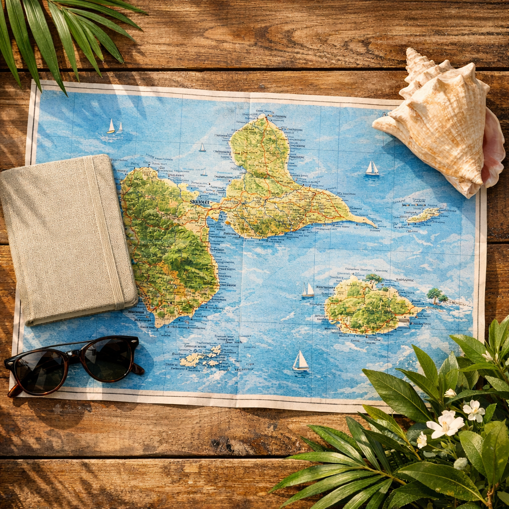 La Carte détaillée de Guadeloupe éclaire chaque itinéraire