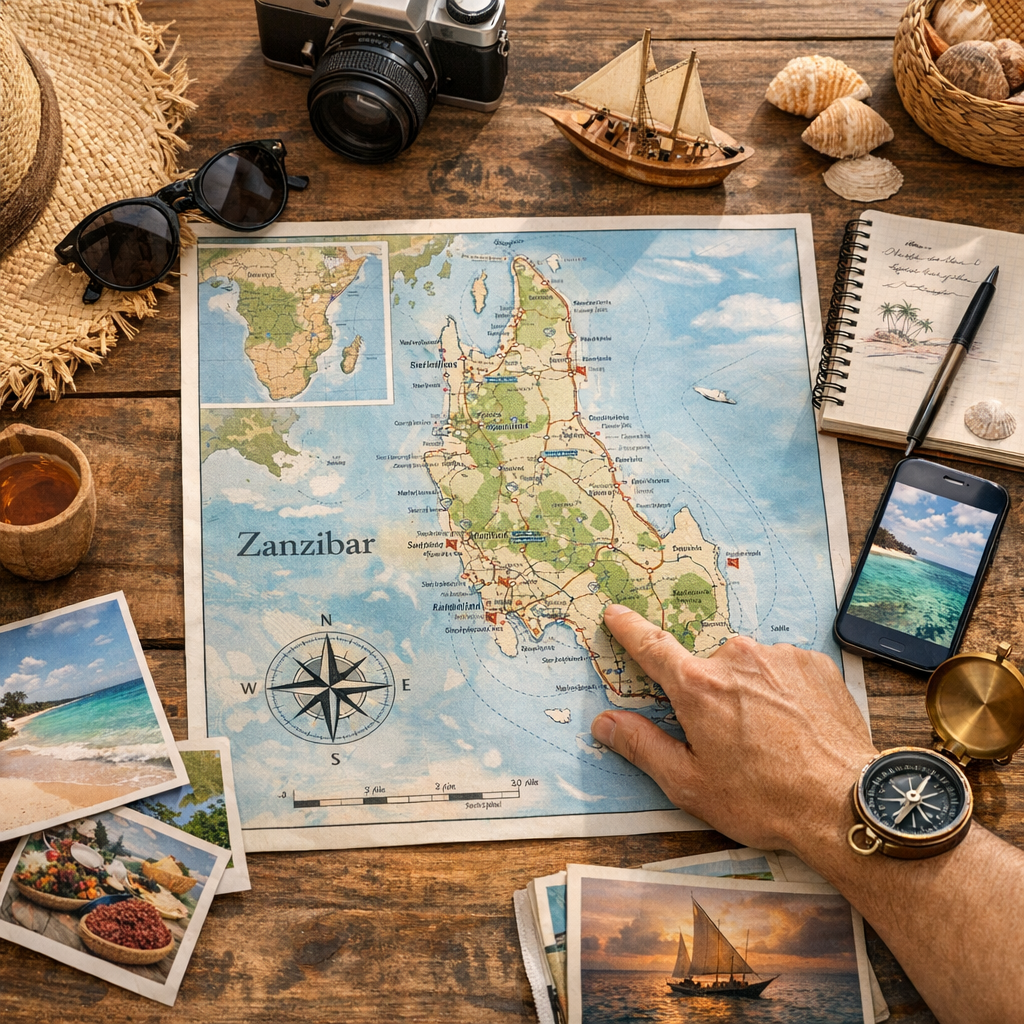 Plan Zanzibar&nbsp;: distances, itinéraires et repères pour organiser le séjour