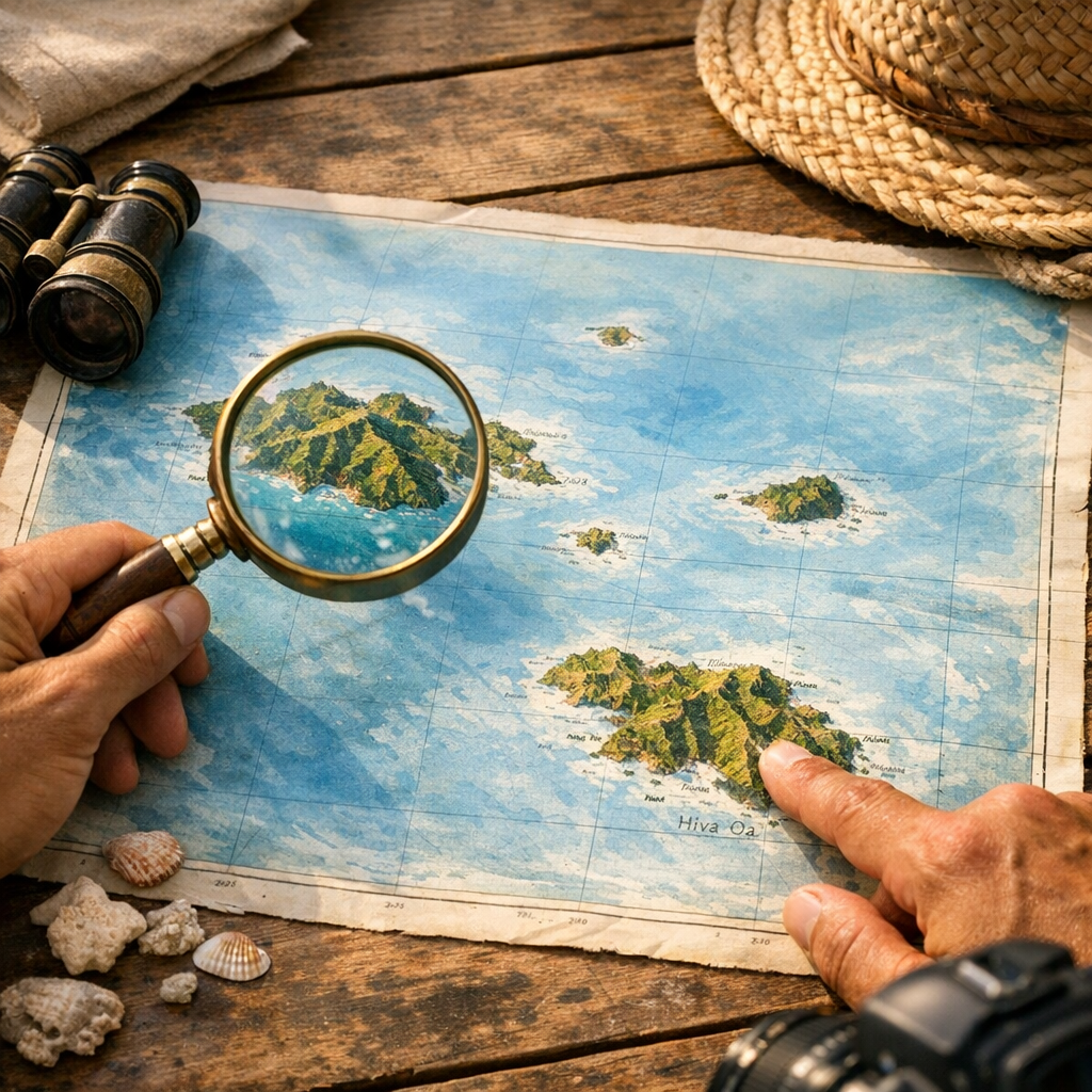 Nuku Hiva et Hiva Oa : les deux repères majeurs sur la carte