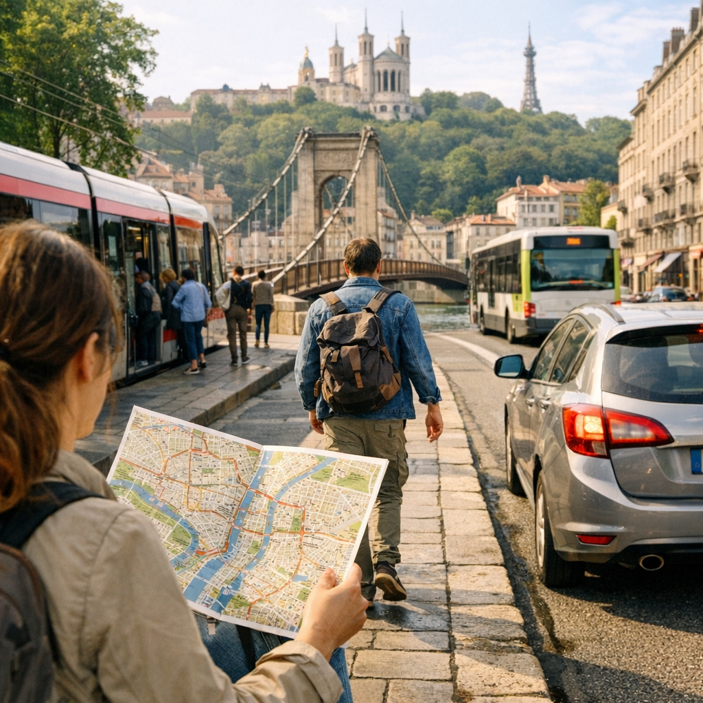 Itinéraires à Lyon&nbsp;: marcher, prendre les transports ou venir en voiture