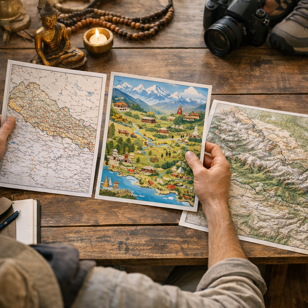 Quelle carte du Népal choisir : routière, touristique ou topographique&nbsp;?