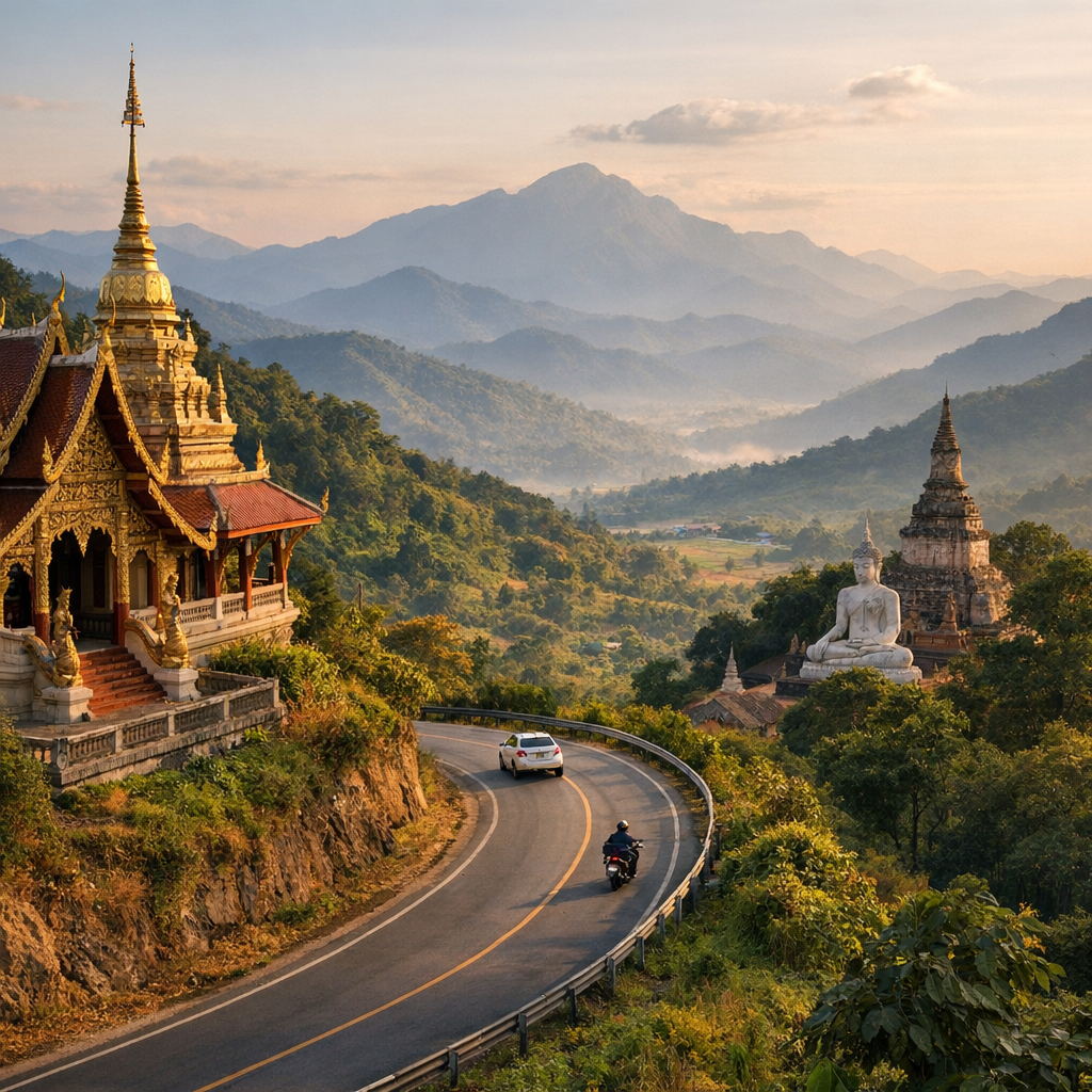 Carte du Nord de la Thaïlande&nbsp;: montagnes, temples et routes lentes