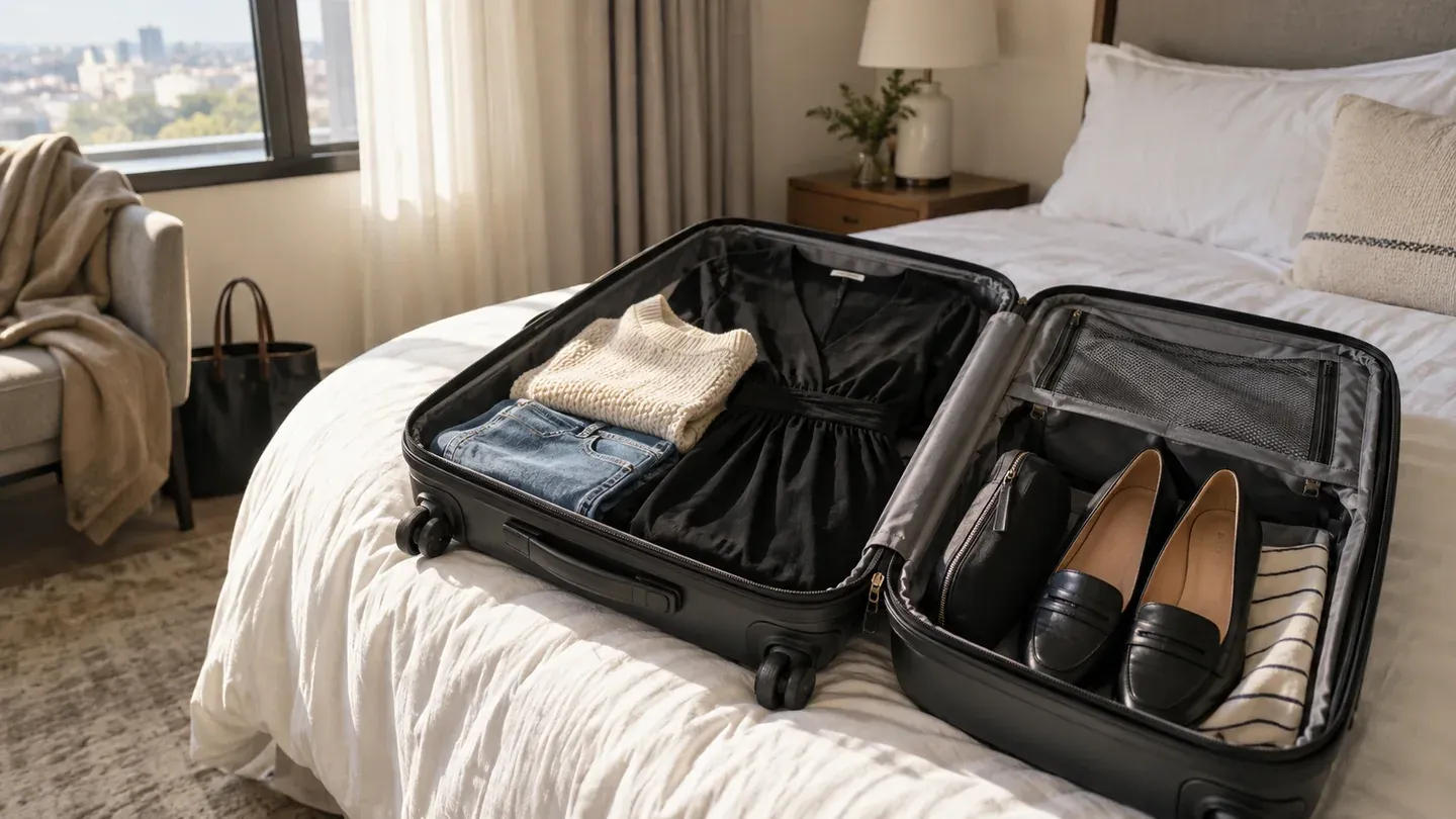 Valise capsule : voyager avec moins de pièces et plus de style durable