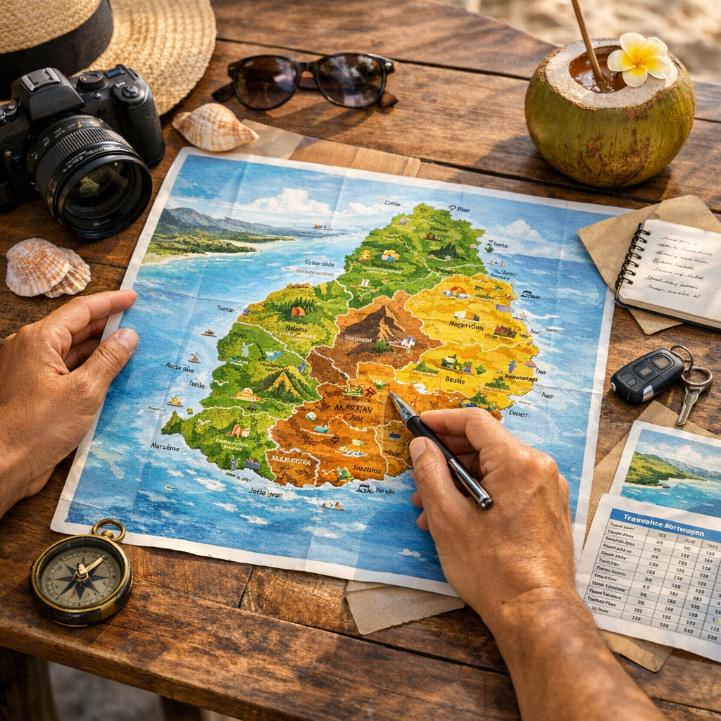 Découvrez l’île Maurice par régions&nbsp;: carte touristique et distances utiles