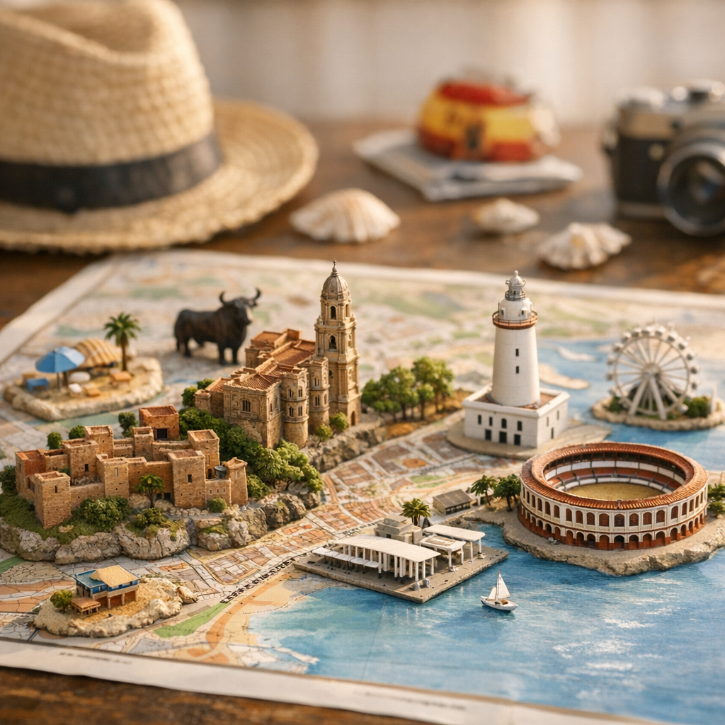 Sites touristiques à placer sur une carte de Malaga