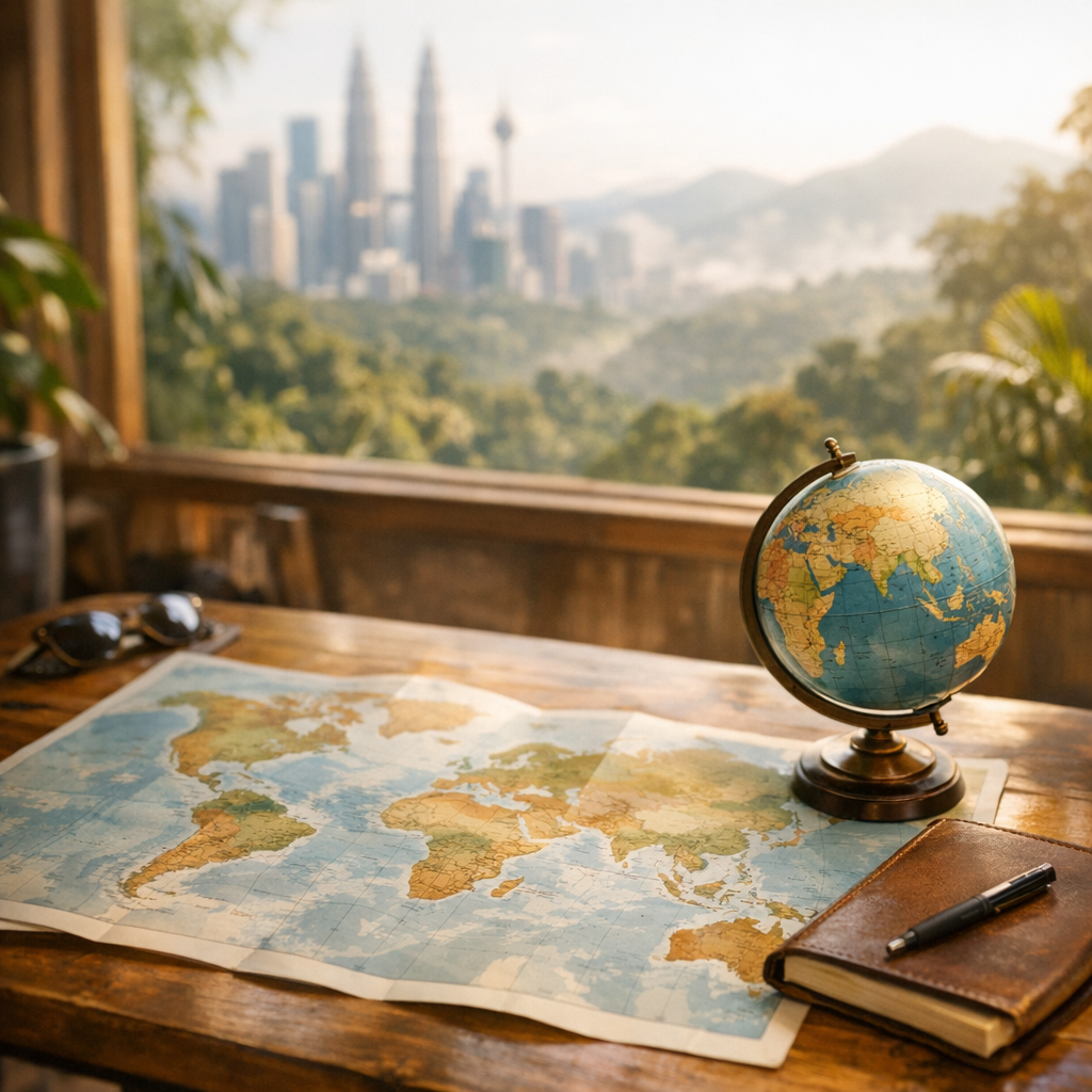 La Malaisie sur la Carte du monde se lit en deux terres