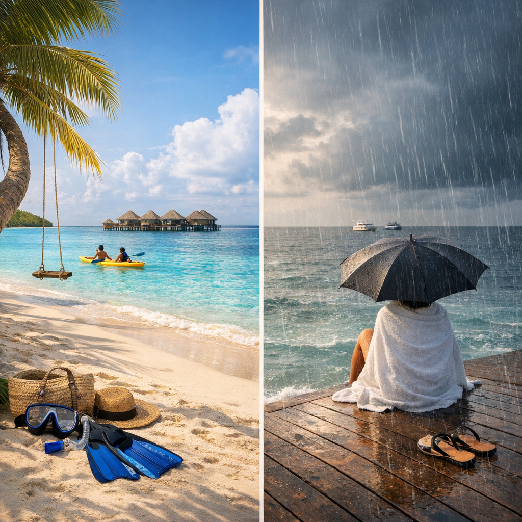 Saison sèche ou saison des pluies : quel mois choisir selon Malé, lagons et activités