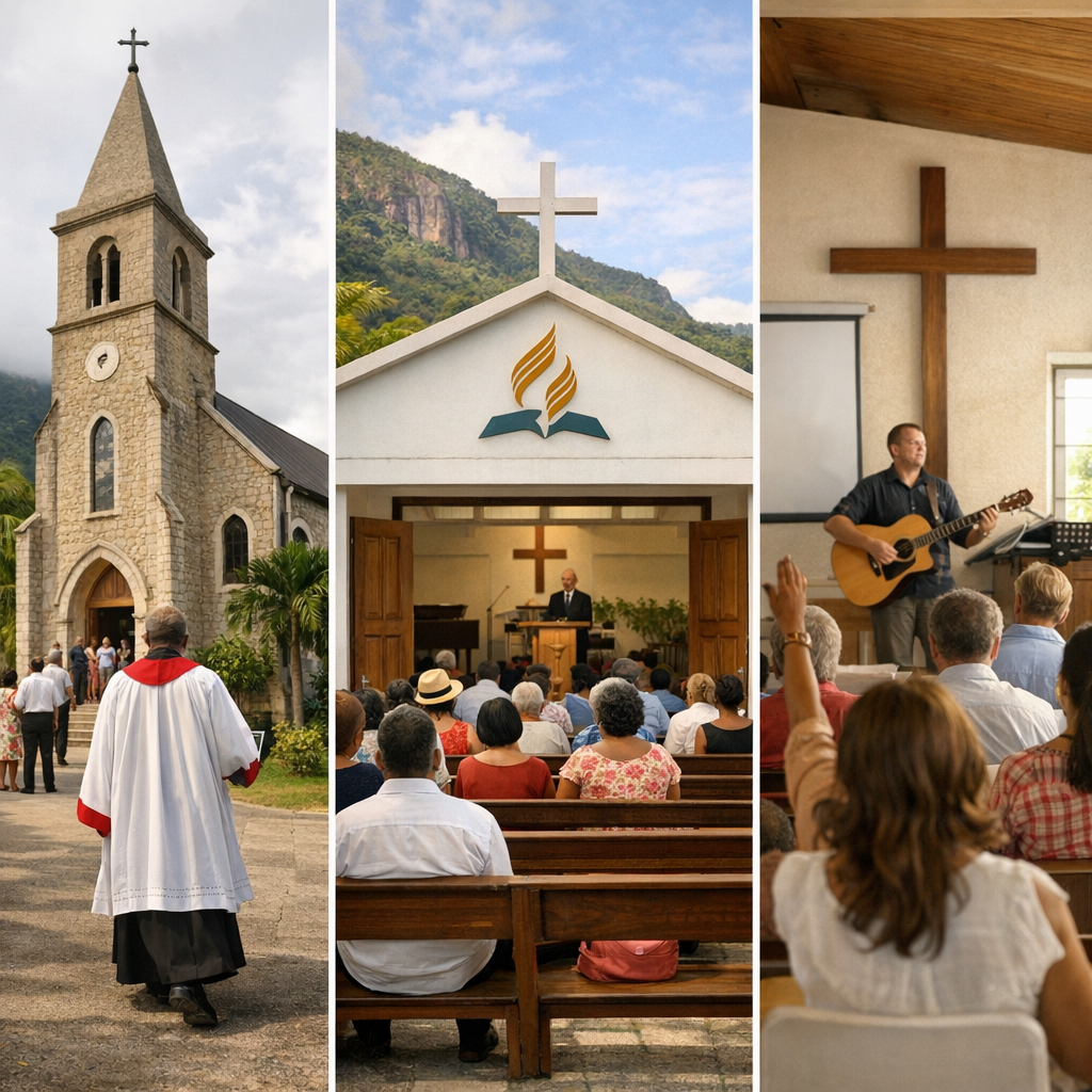 Les autres religions chrétiennes aux Seychelles : anglicans, adventistes et protestants