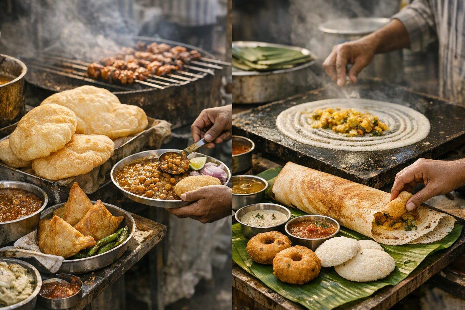 Nord contre Sud : deux visages de la street food indienne