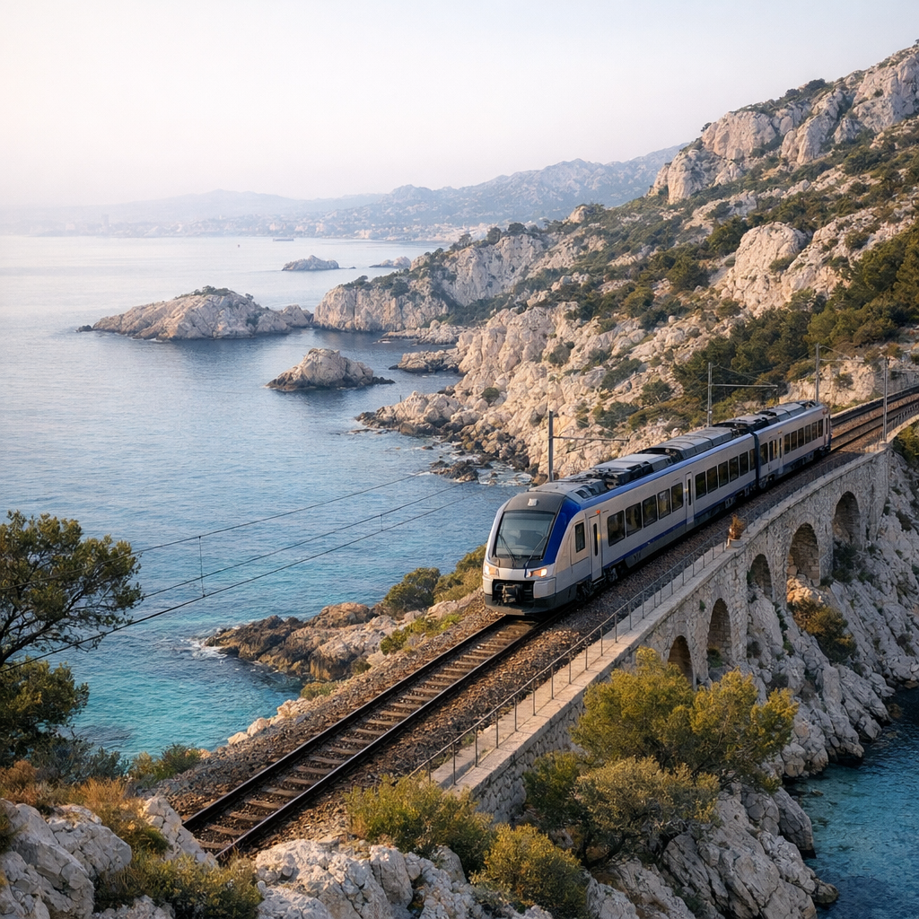 Le train de la Côte Bleue file de Marseille à Miramas