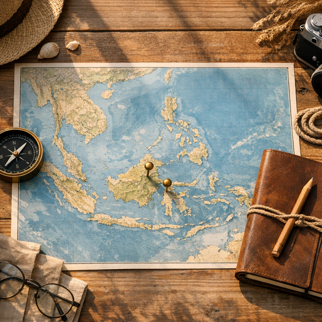 La Carte du monde de la Malaisie : équateur, Bornéo, détroit
